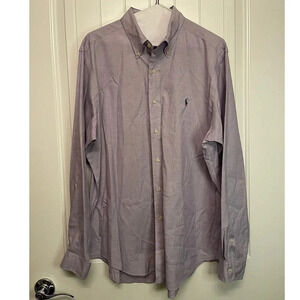 Ralph Lauren Classic Fit Long Sleeve Lavender Button Down Shirt Men's Size Large